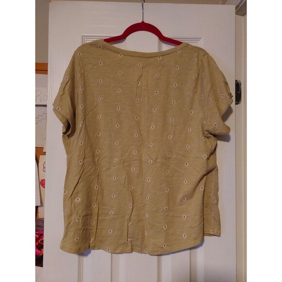 Sonoma XXL Green Floral V Neck The Everyday Tee - Picture 3 of 3